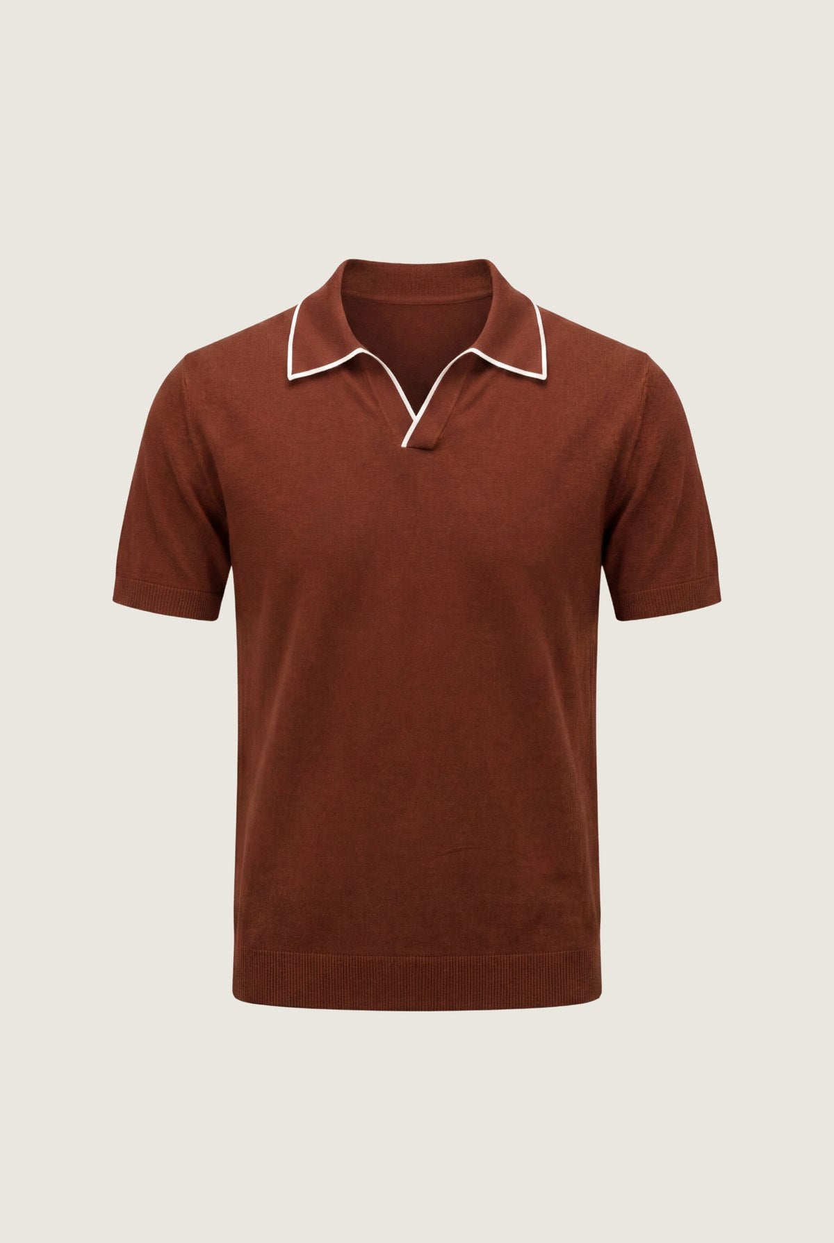 terracotta buttonless polo
