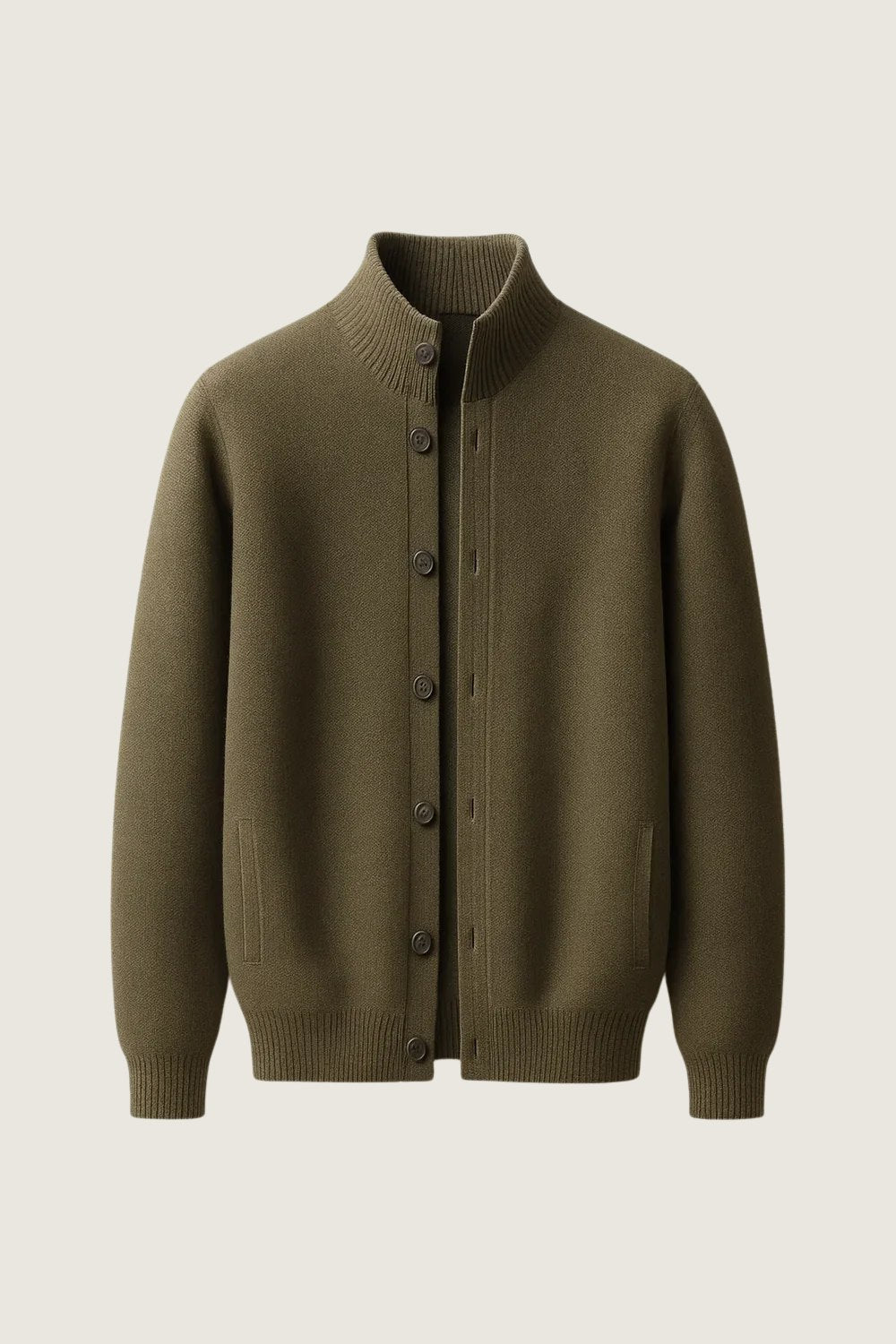 valerio cashmere buttoned cardigan khaki
